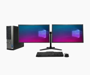 Kompletná PC zostava Dell, 2x monitory NEC