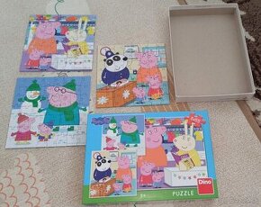 puzzle 3x55 dielikov Peppa Pig a plus postavičky rodinky