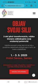 Andy Winson - trening Objav svoju silu, maj 2025, Senec