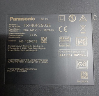 Panasonic TX-40FS503E na diely