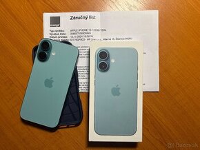 iPhone 16 – 128 GB, Teal farba, 23 mesiacov záruka