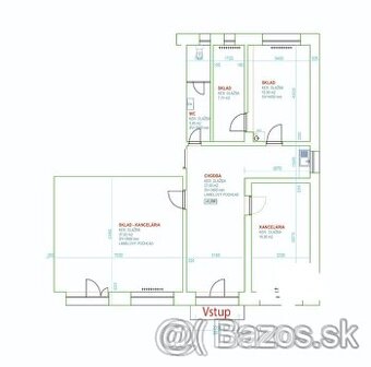 Prenájom - 113 m2, administratívno-obchodné priestory - Nitr