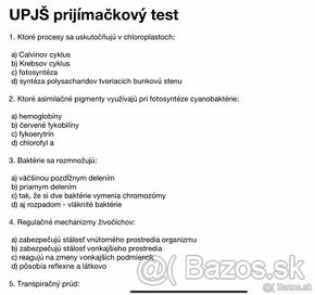 Modelové prijímačky UPJŠ Košice LF PDF