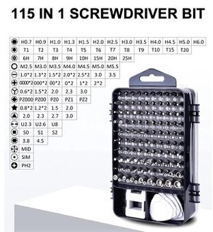 Sada presných skrutkovačov 115 v 1