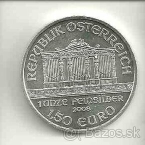 strieborna minca 1 oz Philharmoniker 16ks 2008-2023