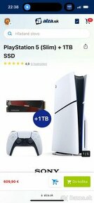 Nerozbalená PlayStation 5 1TB s mechanikou + 2 x ovládač