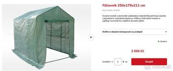 Foliovnik 250x180x210cm d,s,v