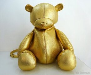 LUXUSNÝ BACKPACK " GOLD BEAR ZIPP " | " L " Made in Italy