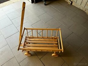 Drevený vozík - rebriňák prírodný - 1