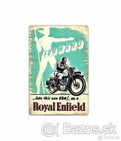 plechová cedule - Royal Enfield: Dopředu (dobová reklama) - 1