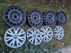 Originál VW plechové disky + puklice 6,5JX16 ET 46