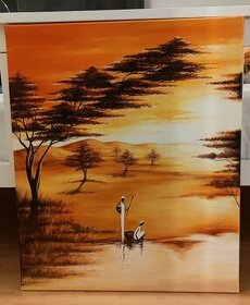 Ručne maľovaný obraz - Nádherná Afrika 50 x 60 cm