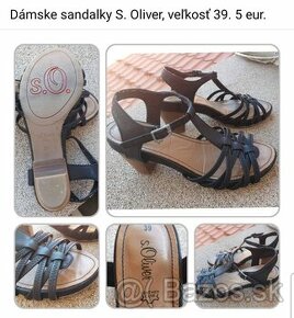 Dámske čierne sandalky S. Oliver, 39