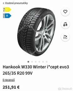 HANKOOK 265/35 R 20 W330 WINTER ICEPT EVO3 99V XL - 1