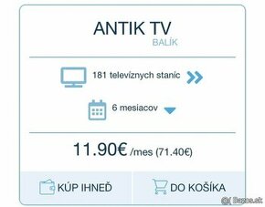 Zľava 56€ - 186 programov ANTIK TV na 6 mesiacov - bežná cen