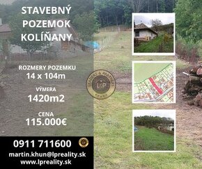 Na predaj stavebný pozemok v obci Kolíňany 1420 m2