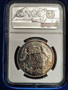 NAJVZÁCNEJŠÍ ROČNÍK UHORSKÁ 5KORONA 1906KB NGC RRR - 1