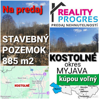 STAVEBNÝ POZEMOK PRI POTOKU 885m2 KOSTOLNÉ okres MYJAVA - 1