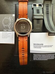 Garmin Fenix 7X Sapphire Solar Titan/ Brown Leather Band