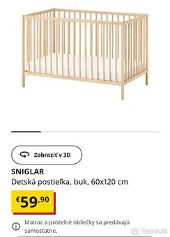 Rastúca posteľ, dvevená postieľka - IKEA