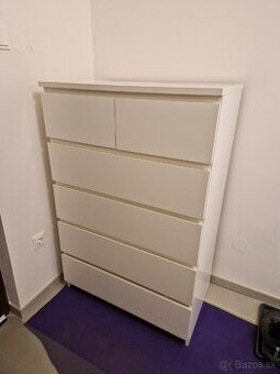 Ikea Malm Komoda, biela pekný stav - 1