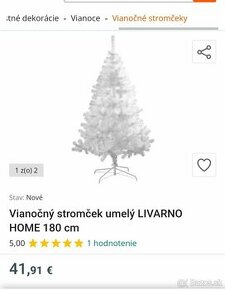 Vianočný stromček biely 180cm