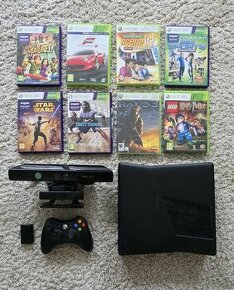 XBOX 360 + Kinect + ovládač + hry