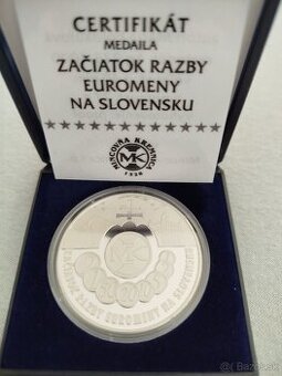 Medaila Začiatok razby euro meny