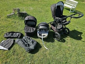 Predám 3v1 Moon Nuova City Black + cybex aton gold