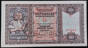 50 KORÚN SLOVENSKÝCH ROK 1940 - SŠ - PERFOROVANÁ