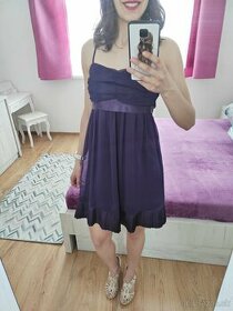 Spoločenské šaty krátke fialové, veľkosť S - 1