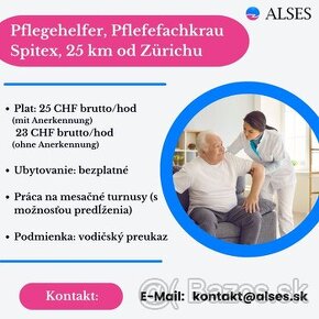 Práca pre Pflegefachkrau / Pflegehelferin, Švajčiarsko