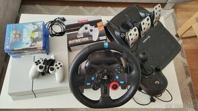 Ps4  500gb, volant, páka, pedále Logitech