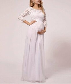 Tehotenské svadobné šaty - 1