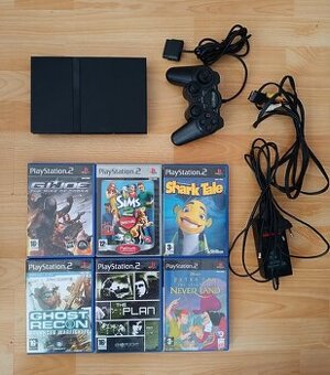 PS2 Slim, ovladač + 6 hier / PlayStation 2 - 1