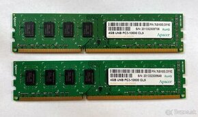 2x4GB (8GB) - Apacer - DDR3 - 1333MHz - PC3-10600 - RAM - 1