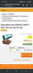 Minerálna vlna KNAUF UNIFIT 035 120, 60mm - 1