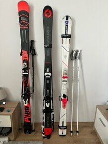 Predám 3x lyže komplet set s lyžiarkami