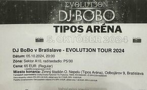 Predám lístky na koncert DJ Bobo