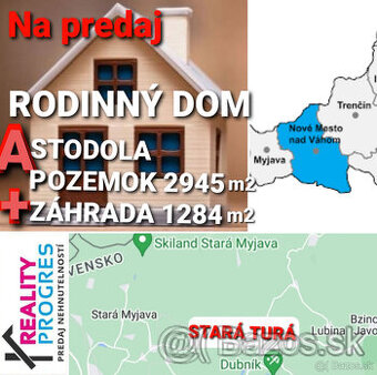 RODINNÝ DOM,STODOLA a POZEMKY 4229 m2 STAROTURANSKÉ KOPANICE