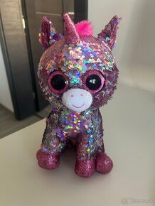 TY Beanie Boos Flippables Sparkle - ružový jednorožec 24 cm