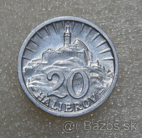 Mince: 20 Halierov 1943 UNC stav Slovenský štát 1939-1945