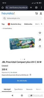 Nový čistič vody  JBL Procristal Compact plus UV-C 36 W