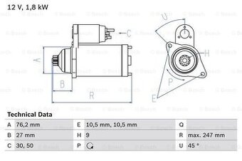 Predám śtartér Felícia 1,9D BOSCH