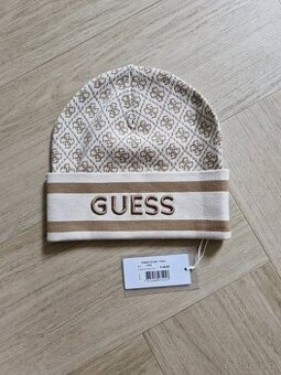 NOVA Guess monogram logovana bezova zimna capica ciapka