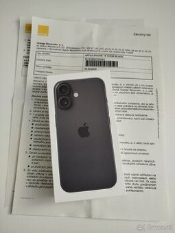 Predám iPhone 16 128 GB , Black