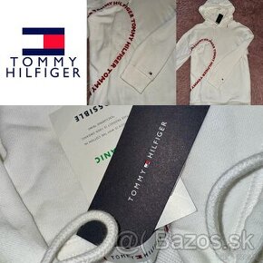 tommy hilfiger white original luxusna mikina s visackami