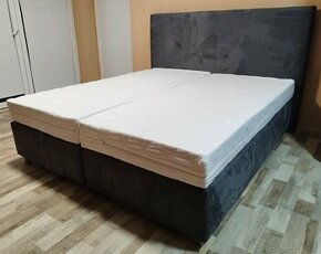 Boxspring manzelska postel s matracmi, 180x200x56 cm