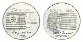 Strieborná minca 200 Sk/1996 - Samuel Jurkovič