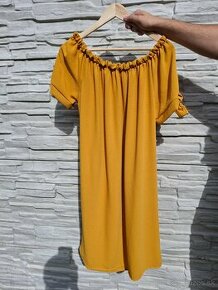 Horčicové letné šaty - 1